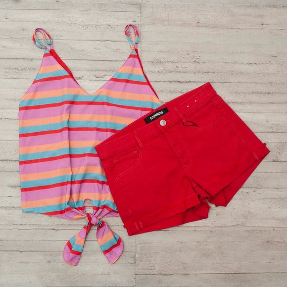 Express Pants - NWT Express Shortie Shorts Red size 6